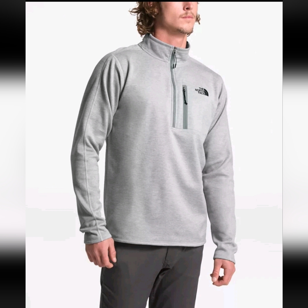 The North Face Men's Light Gray Half-Zip Fleece Size Medium